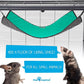 Paw Inspired Hanging Fleece Hammock for Ferrets, Rats, Chinchillas, Sugar Gliders, Cats, Small Pets | Hideout Toy for Guinea Pigs, Hamsters | Swivel Clips for Small Animal Cages (Gray/Green)