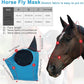 Horse Fly Mask with Ears, Comfortable Fit Stretch Fabric with UV Protection Soft on Skin Breathability for Small/Medium Size Horses (Blue)