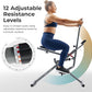 Sunny Health & Fitness Row-N-Ride PRO, Full Body Combo Squat Machine w/Optional Resistance Band, Easy Setup Ab Workout Exercise Equipment for Home, Whole Body Cardio, Optional SunnyFit App Connection