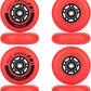 AOWESM Inline Skate Wheels 80mm 76mm 72mm 85a Outdoor Indoor Black Blue Red Roller Hockey Blades Replacement Wheels w/Bearings ABEC-9 and Floating Spacers (8-Pack)