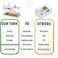 (Tank + Light + Filter + Filter Balls) Turtle Tank Kit, Turtle Tank Starter Kit,Bottom Drainage, Multi-Function Areas for Turtles, Crabs,Fishes, Amphibians,Reptiles. (15.75 x 8.64 x 8.64 Inch)