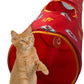 NFL Kansas City Chiefs Cat Tunnel Tube Toy with Plush Football Catnip and Feathers Collapsible Tunnel for Cats to Play, Peek and Hide, Sporty & Fun Cat Tunnel Toy with Team Logo All-Over Design!