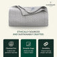 Cloud Scape Linen Herringbone Cotton Throw Blanket for Couch, Bed, Home Decor, Soft, Lightweight, All-Season Travel Blanket, 50 x 70, Light Grey