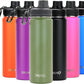 Drinco Stainless Steel Water Bottle Spout Lid Vacuum Insulated Double Wall Water Bottle Wide Mouth (40oz 32oz 22oz 18oz 14oz) Leak Proof Keeps Cold or Hot (22 oz, 22oz Forest)