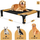 ONETIGRIS Elevated Dog Cot, Raised Bed for Medium Large Dogs Indoor Outdoor Cooling Elevated Dog Beds with Breathable Teslin Mesh and No-Slip Feet (Brown, Large)