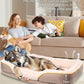 Washable Orthopedic Dog Bed for Large Dogs, Waterproof Dog Bed with Bolster, Big Couch Sofa Dogs Beds with Removable Cover & Non-Slip Bottom