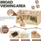 COZIWOW Wooden Hamster Cage, Large Hamster Habitats Enclosure with Acrylic Window & Openable Top, (32" L x 16" W x 16" H) Small Animal Cage for Guinea Pig, Chinchilla, Gerbil