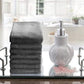 Creative Scents 100% Cotton Velour Fingertip Towels - 4 Pack 11 by 18 Inch – Decorative, Extra Absorbent and Soft Face Towel, Ideal for Bathroom and Powder Room (Gray)