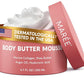 MAREE Moisturizer Body Butter Mousse - Whipped Body Butter for Women Smell Good - Facial Moisturizer for Dry Skin - Face Hand Body Cream for Women & Men with Marine Collagen, Shea Butter & Argan Oil