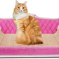 Scratching Sofa, Couch Shaped Thick Scratching Cardboard, Lounge Bed for Indoor Rest&Play, Sofa Scratcher Pad (Pink, 27.6" L X 12.4" W X 11.8" H)