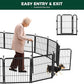 FXW Rollick Unleashed Dog Playpen for Indoor, Yard, RV Camping, 24 inch 8 Panels for Small and Puppy Dogs, Black│Patented