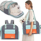 Expandable Pet Carrier Backpack, Cat Carrier Backpacks with Breathable Mesh for Cats Small Dogs Puppies Up to 25 Lbs Airline Approved Waterproof Travel Carrier with Safety Buckle for Hiking & Flights