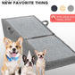 Dog Stairs for Small Dogs and Cats – 2-in-1 Dog Ramp for Bed and Couch, 16.5'' Foldable Wooden Pet Steps, Sturdy Multi-Use Split Ottoman Design, Dark Grey