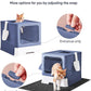 Cat Litter Box with X-Large Litter Mat and Scoop, Large Foldable Litter Box with Lid, Enclosed Kitty Box,Front Top Entry Exit, Odor Control Easy to Clean (Upgrade Midnight)