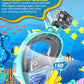 QingSong Kids Snorkel Mask Full Face, Snorkeling Set with Camera Mount, Foldable 180 Degree Panoramic View Snorkeling Gear Anti-Fog Anti-Leak