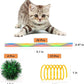 ISMARTEN 45-Piece Cat Toy Set - Springs, Balls, Tube, Pom Poms for Kittens to Swat, Bite, Hunt (Random Color)