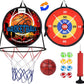 2 in 1 Basketball Hoop and Dart Board, 14" Dart Board for Kids, Basketball Hoop for Kids Toddlers, Sports & Outdoor Play, Birthday Gift Toys for 3 4 5 6 7 8 9 10 Year Old Boys Girls Kids, Party Favors
