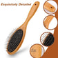ClumsyPets Dog & Cat Ball Pin Slicker Grooming Brush with Bamboo Handle for Pets Massage Bath and Removes Mats Loose Fur Hairs