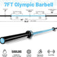 Olympic Barbell 45lb (20kg) - 7ft Bearing Spin Bar for Weightlifting and Strength Training,Ceramic Coating,500 LBS Capacity,28mm High Whip,Fits 2" Plates,for Home Gym