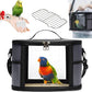 Bird Travel Carrierm, Small Bird Travel Backpack Carrier Cage with Tray and Breathable Clear Window, for Parakeet Cockatiel Budgies, for Camping Hiking (Large-Black)