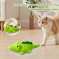 Interactive Cat Toys for Indoor Cats - Automatic Moving Cat Chase Toy for Bored Indoor Adult Cats - 360° Random Movement, Tail Wagging & Catnip Stimulation - Electric Croc(Short Plush)