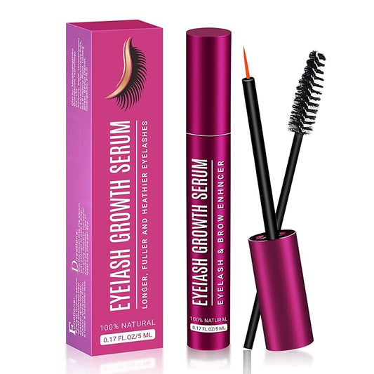 Lash Serum, Eyelash Growth Serum - 5ML Nourishing Formula for Longer, Thicker Eyebrow Lashes Brows | Effective Lash Enhancer, Strengthens Conditions (0.17 FL.OZ)
