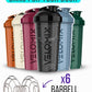 '-6 PACK- 28 oz Protein Shaker Bottle for Protein Mixes - 6x Wire Whisk | Leak Proof Shaker Cups for Protein Shakes | Protein Shaker Bottle Pack | Protein Shake Cup (Earth Tones Collection)