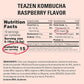 TEAZEN Raspberry Kombucha Tea, Hydration Drink Mix, Sugar Free, Live Probiotics & Prebiotics, 10 Sticks, 1.76oz