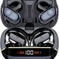 Wireless Earbuds Bluetooth 5.4 Headphones Sports, 75H Stereo Deep Bass Over Ear Buds with Earhooks, Bluetooth Earbuds with 4 ENC Mic, LED Display, IP7 Waterproof Earphone for Running, Black