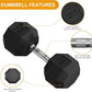 Rubber Coated Hex Dumbbell Weight Set, Multiple Sizes Exercise & Fitness Dumbbells,100LB Set,110LB Set,200LB,350LB,450LB,550LB, 35-50Lbs Pairs for Muscle Toning, Strength Building & Full Body Workout