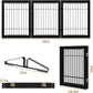 Wire Dog Gate Indoor, Dog Gates for Doorways, Stairs, 24-Inch Tall Freestanding Pet Gates for Dog, Puppy Fence (3 Panel, Black)