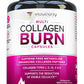 Multi Collagen Burn: Multi-Type Hydrolyzed Protein Peptides with Hyaluronic Acid, Vitamin C, SOD B Dimpless, Types I, II, III, V and X, Caffeine-Free (Unflavored Capsules)