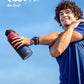 Water Bottle 32 oz Insulated with Straw, Coolflask Stainless Steel Metal 3 Lids Water Flask Wide Mouth for Sports or Office, Non-BPA Keep Cold Up to 48 Hrs or Hot Up to 24 Hrs, Ombre Wine/Navy