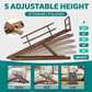 Dog Ramp for Bed, Adjustable Pet Ramps for Dog to Get on Bed, Non-Slip Rubber Surface - Folding Wooden Dog Ramp for Small/Large/Old Dogs, Adjustable up to 23.5 inch High Beds, Safety Railings