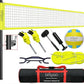Volleyball Net Outdoor - Portable Volleyball Set for Backyard with Professional Volleyball Net, Wrap Yarn Volleyball and Pump, Boundary Line, Carry Bag