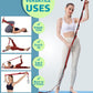 Gradient Fitness Therapy Stretching Belt, 12 Circle Multi Ring Stretching Belt (1.5 inches wide x 86.6 inches long), Therapy Equipment, Yoga Stretcher Strap,Leg Stretcher. Equipped with arch foot pads and pointed massage balls(RED)