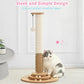 Made4Pets Cat Scratching Post Premium Sisal Cat Scratcher Kitten Toys for Indoor Kittens 28.3" Tall Cat Tower Scratch Post Cat Tree Wooden Interactive Ball Track Cat Toy with Hanging Ball, Beige