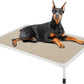Veehoo Chew Proof Elevated Dog Bed - Cooling Raised Pet Cot - Silver Aluminum Frame and Durable Textilene Mesh Fabric, Unique Designed No-Slip Feet for Indoor or Outdoor Use, Beige Coffee, X Large