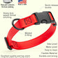 Dogline Biothane Waterproof Dog Collar with Quick Release Buckle Strong Coated Nylon Webbing with Odor- Proof for Easy Care Easy to Clean Fits Small Medium Large Dogs, Red 5/8" W 9-14" L