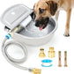 FHTONGE 304 Stainless Steel Automatic Water Dispenser with Drainage for Outdoor Big Dog, Large Auto Fill Dog Waterer Float Valves for Livestock Poultry Horse Cow Goat Pig Chicken Duck Rabbit Drinking