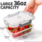 Zulay Kitchen 5 Pack Glass Meal Prep Containers with Lids - Airtight, Premium Borosilicate Glass Food Storage Containers - Microwave, Freezer & Oven Safe, BPA Free - Gray