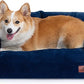 Hollypet Fluffy Plush Dog Cat Pet Couch Soft Calming Sofa Bed for Medium Small Cats and Dogs, Gray,28"x21"x10"