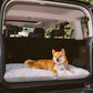 FUNNY FUZZY Washable Dog Bed,Reversible Plush Dog Crate Mat, Soft Fluffy Kennel Pad,Pet Sleeping Mattress for Large,Jumbo,Medium Sized Dogs Breeds,Indoor Cats,41.7" × 28.3", Light Grey