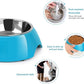 Elevated Dog Bowls Set - Non-Slip Raised Pet Feeder with Medium (2 Cups) & Large (4 Cups) Stainless Steel Bowls - Includes Durable Resin Stand for Puppies, Adult Dogs & Cats - Blue