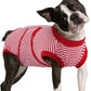 FUAMEY Dog Recovery Suit Male,Dogs Surgery Neuter Suits Puppy Spay Shirts for Female Protect Dog's Skin Anti Licking Abdominal Wounds Doggie Onesie Pet Bodysuit Alternative to Cone Red Stripes M