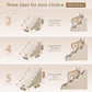 EHEYCIGA Curved Dog Stairs Ramp for High Beds 19.7" H, 4-Step Dog Steps for Small Dogs and Cats, Pet Stairs for High Bed Climbing, Non-Slip Balanced Pet Step Indoor, Beige