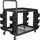 Dumbbell Rack Stand Only - Home Gym Equipment Storage Rack with Rubber Covers & Wheels - Compact Mobile Cart Design for Kettlebells, Yoga Mats & Fitness Gear