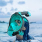 QingSong Full Face Snorkel Mask for Adults, Snorkeling Gear with Camera Mount, 180 Degree Panoramic View Snorkel Set Anti-Fog Anti-Leak