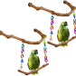 Bird Swing Toys, Standing Bird Perch with Natural Grape Wood, U Shape Hangable Birdcage Accessories, Birds Chewing Toy for Budgerigars, Parakeets, Cockatiels, Conures, Lovebirds, Finches (2Pack)