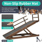 Dog Ramp, 5 Level Adjustable Height Folding Pet Ramp for High Bed, Portable Paw Ramps Large Bed Ramp for Medium & Large Old Dogs & Cats - Natural Wood Furniture Quality
